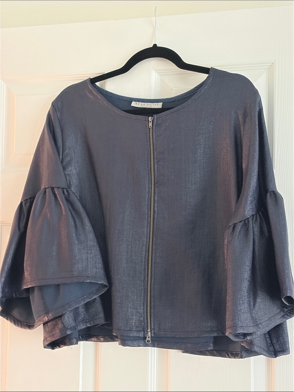 bryn Walker Navy Textured Frida Jacket
